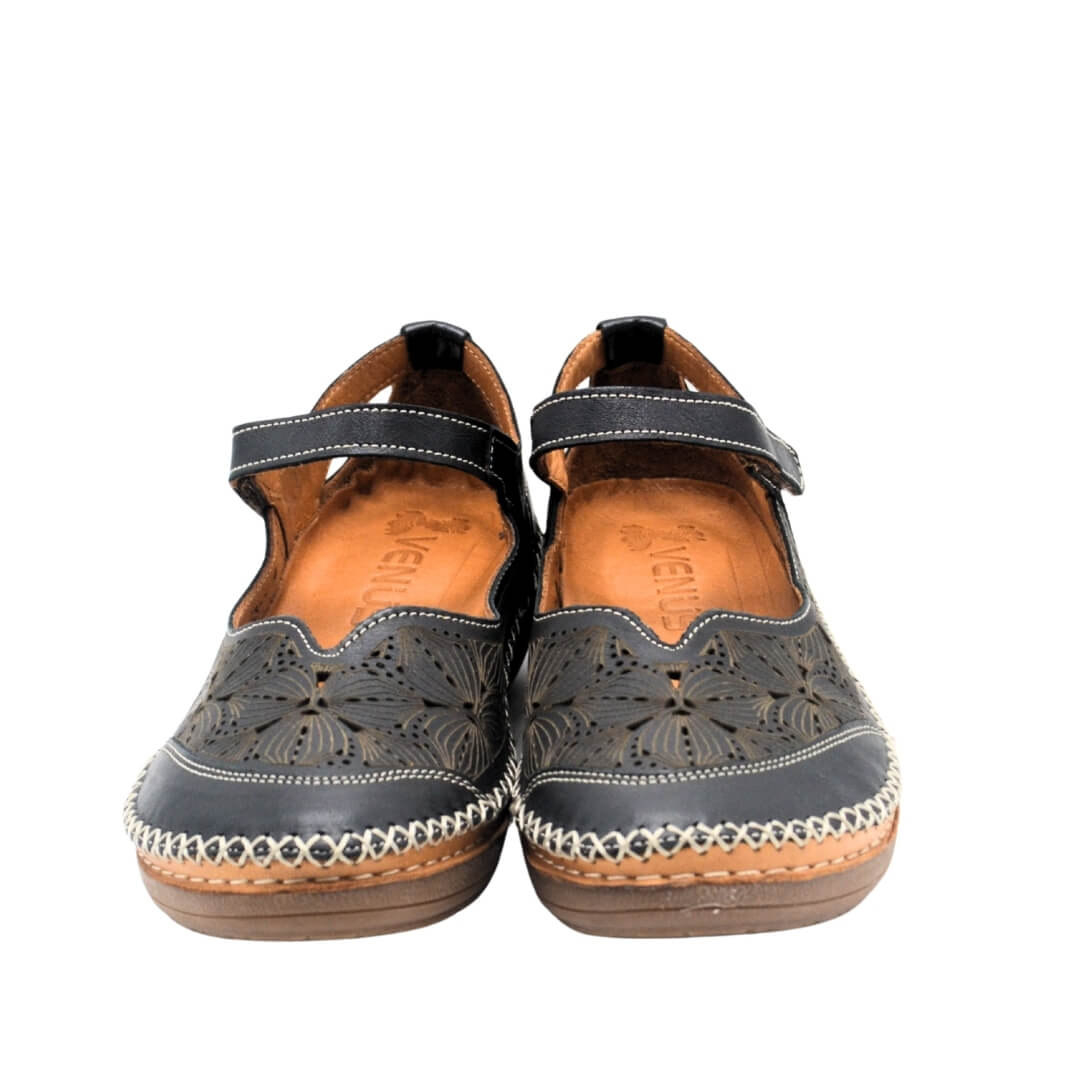 Kadın Comfort Deri Sandalet Siyah 25190244Y
