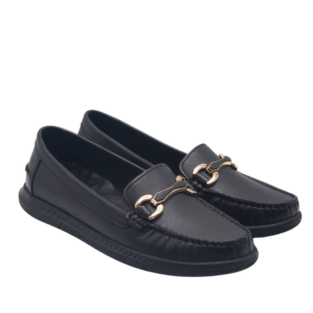 Kadın Deri Loafer Ayakkabı Siyah 25484103Y