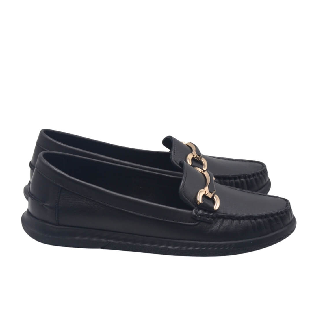 Kadın Deri Loafer Ayakkabı Siyah 25484103Y
