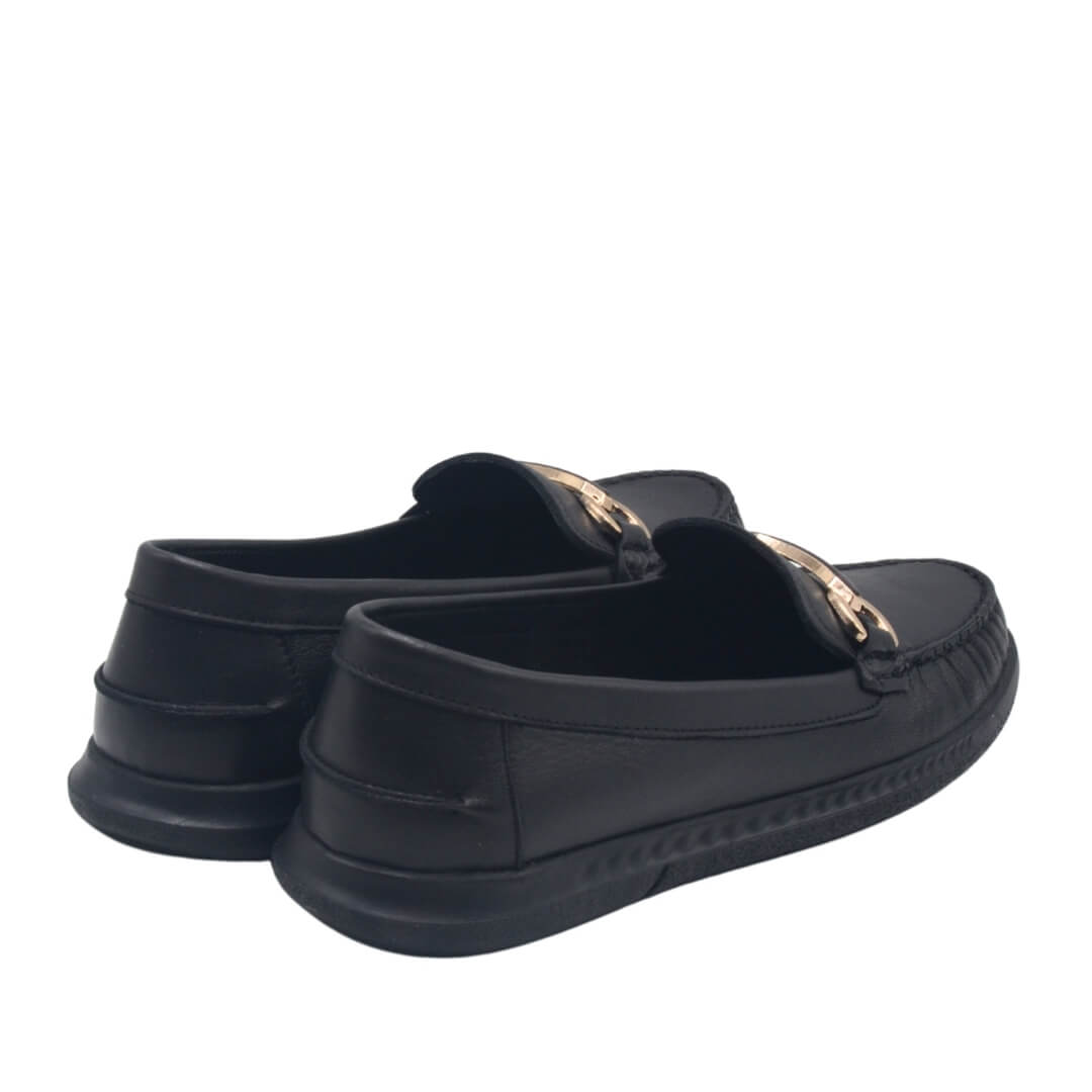 Kadın Deri Loafer Ayakkabı Siyah 25484103Y