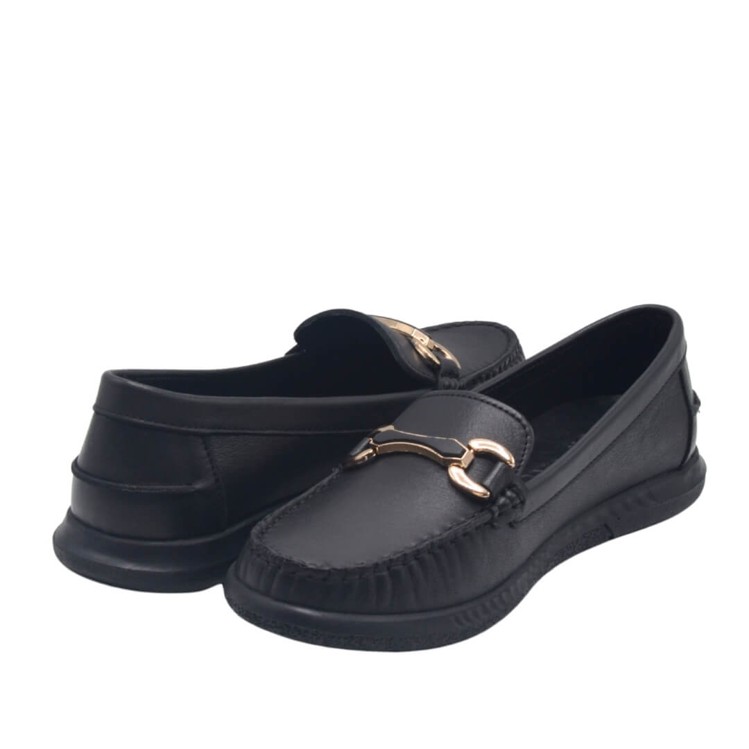 Kadın Deri Loafer Ayakkabı Siyah 25484103Y