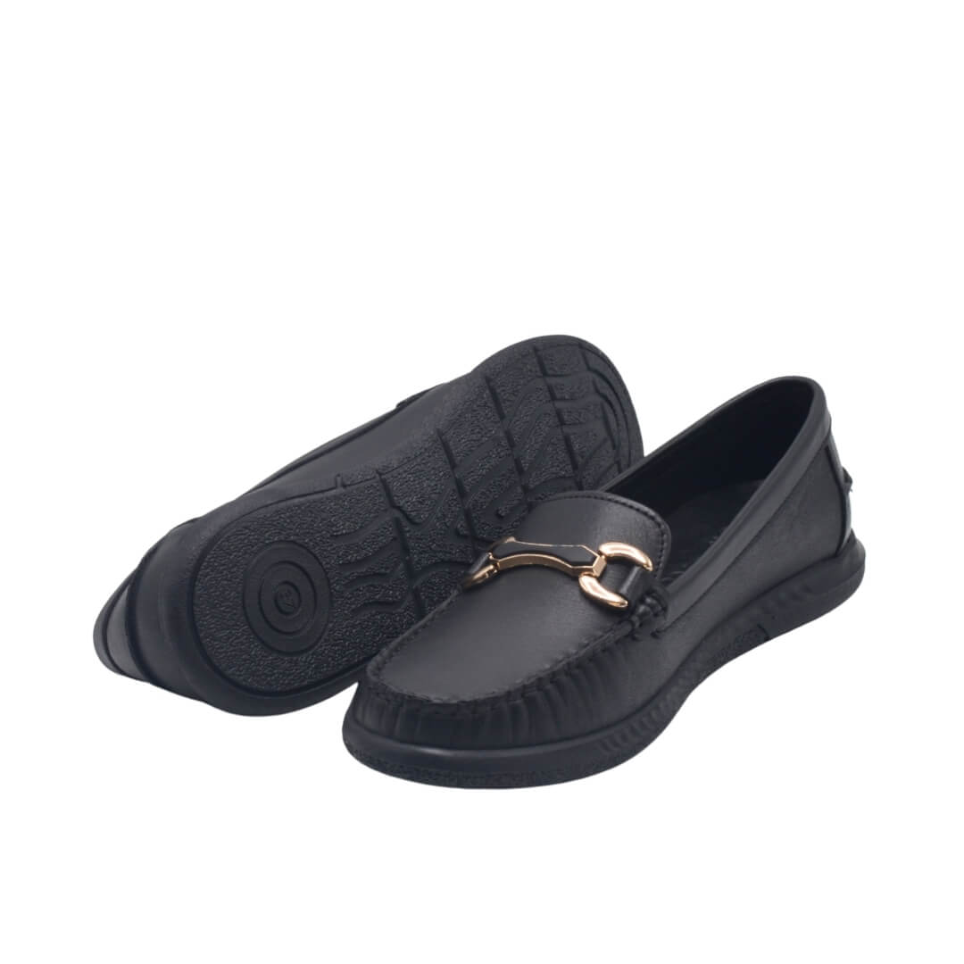 Kadın Deri Loafer Ayakkabı Siyah 25484103Y