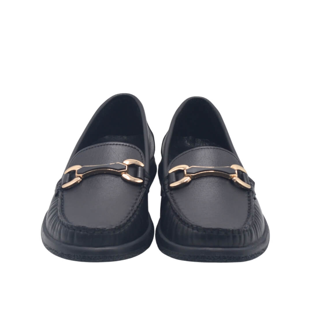 Kadın Deri Loafer Ayakkabı Siyah 25484103Y