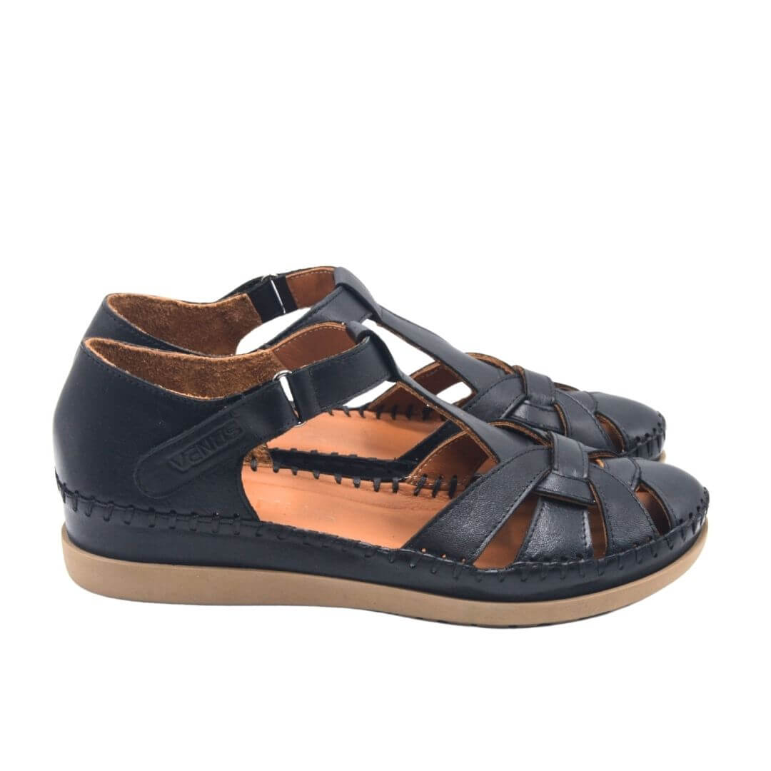 Kadın Comfort Deri Sandalet Siyah 25033541Y