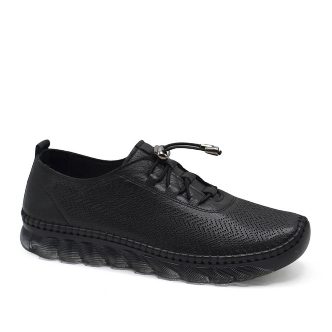 Kadın Hakiki Deri Sneakers Siyah 25401003Y - Thumbnail