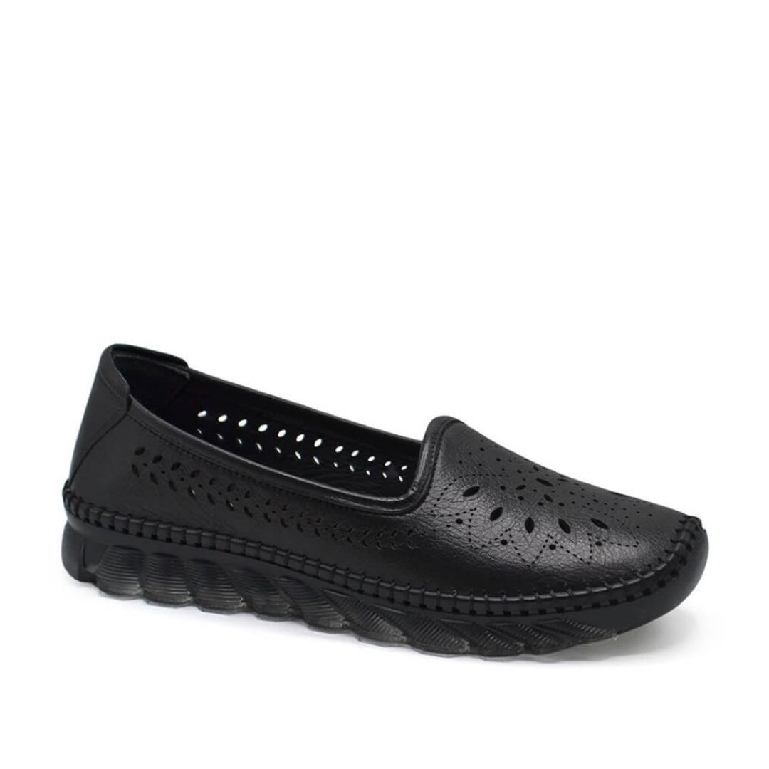 Kadın Hakiki Deri Sneakers Siyah 25401001Y - Thumbnail