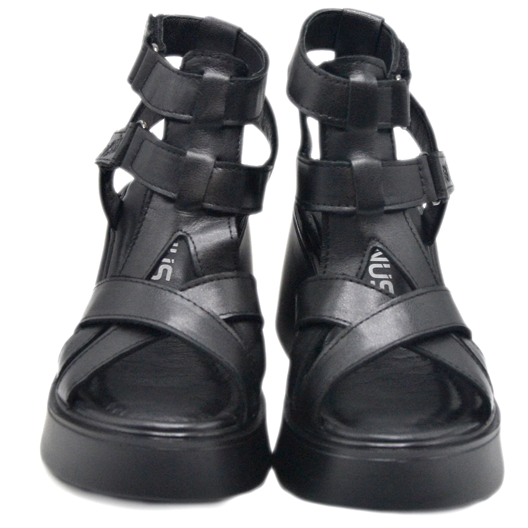 Kadın Deri Platform Sandalet Siyah 2313115Y - Thumbnail