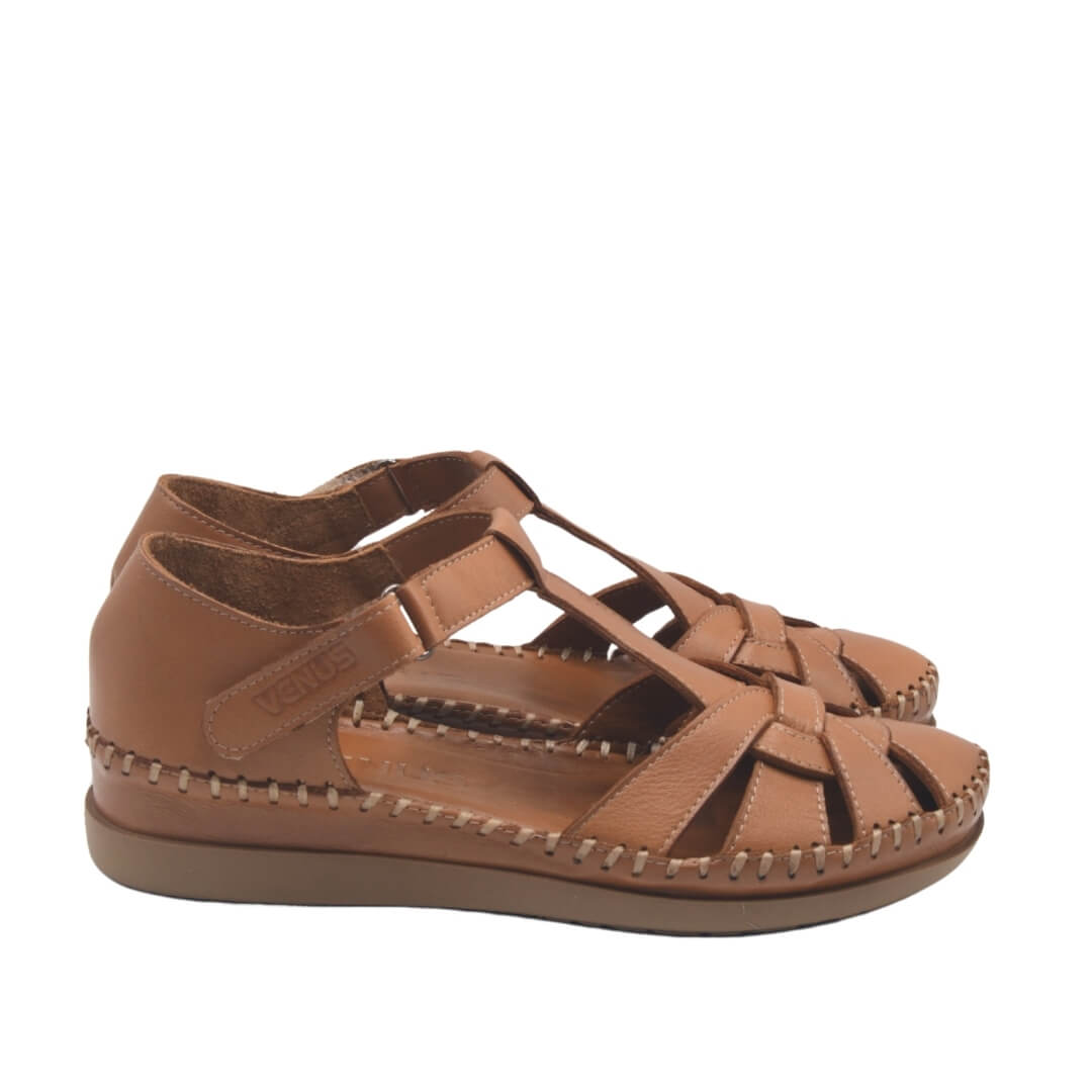 Kadın Comfort Deri Sandalet Taba 25033541Y