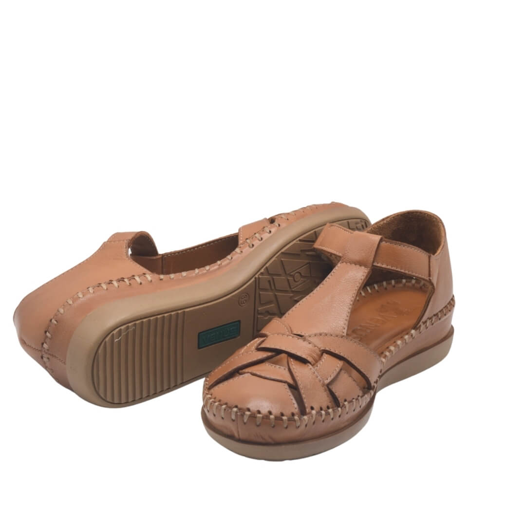Kadın Comfort Deri Sandalet Taba 25033541Y