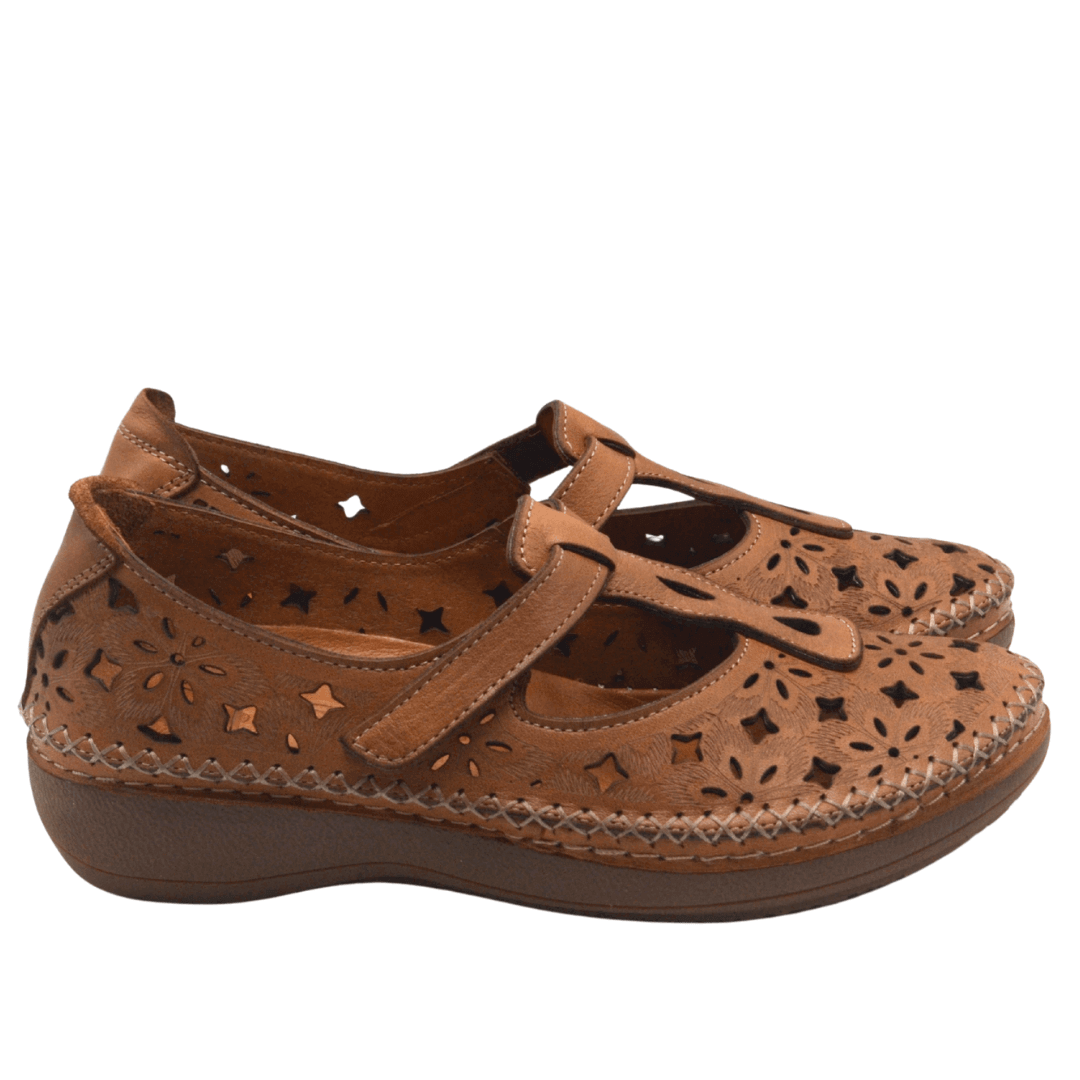 Kadın Comfort Deri Sandalet Taba 25190242Y