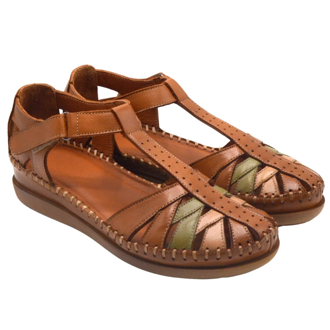 Kadın Comfort Deri Sandalet Taba 25033540Y