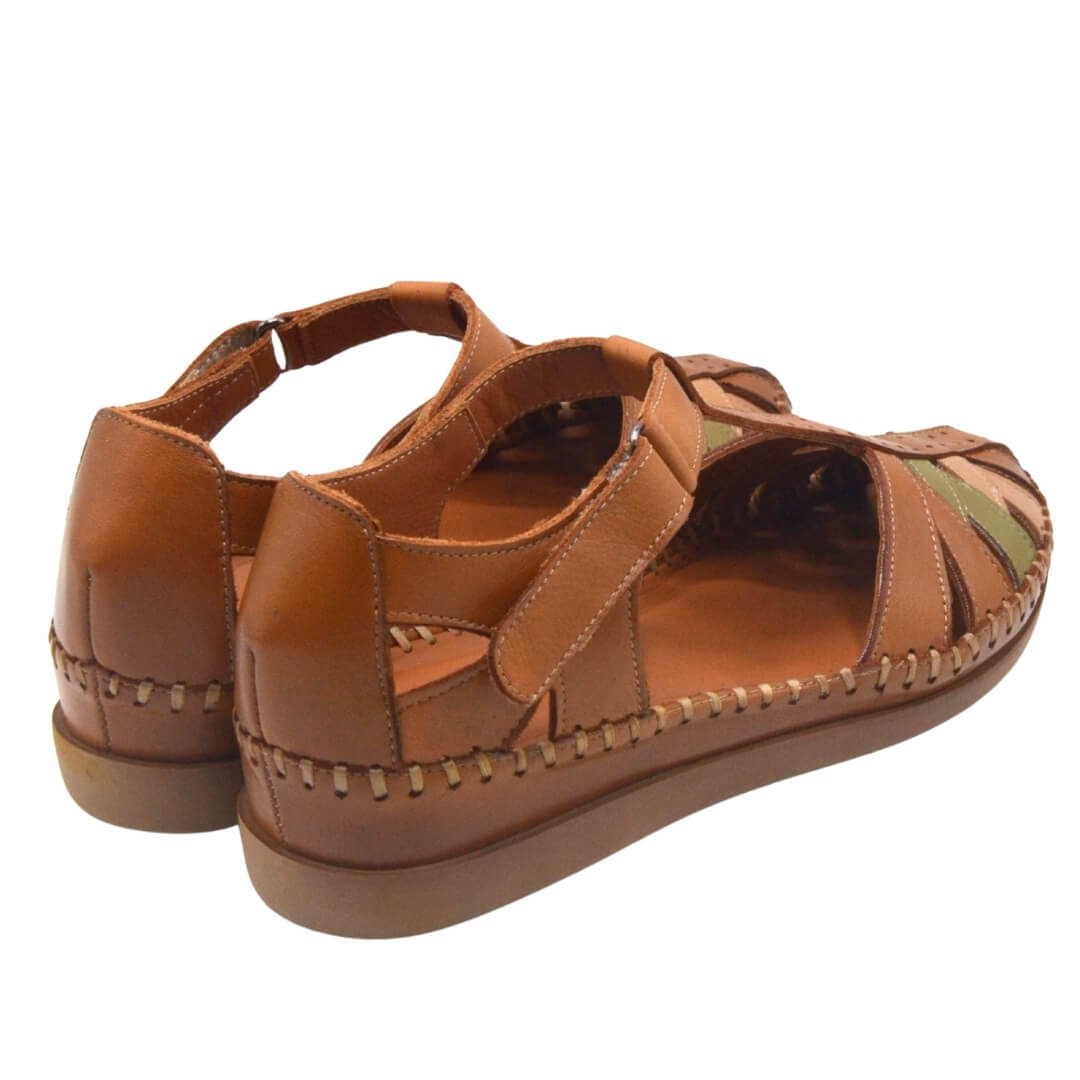 Kadın Comfort Deri Sandalet Taba 25033540Y - Thumbnail