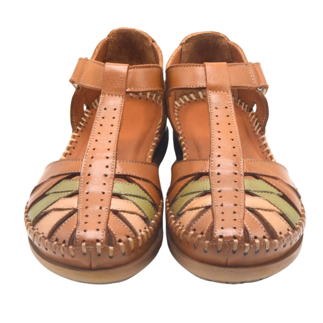 Kadın Comfort Deri Sandalet Taba 25033540Y - Thumbnail
