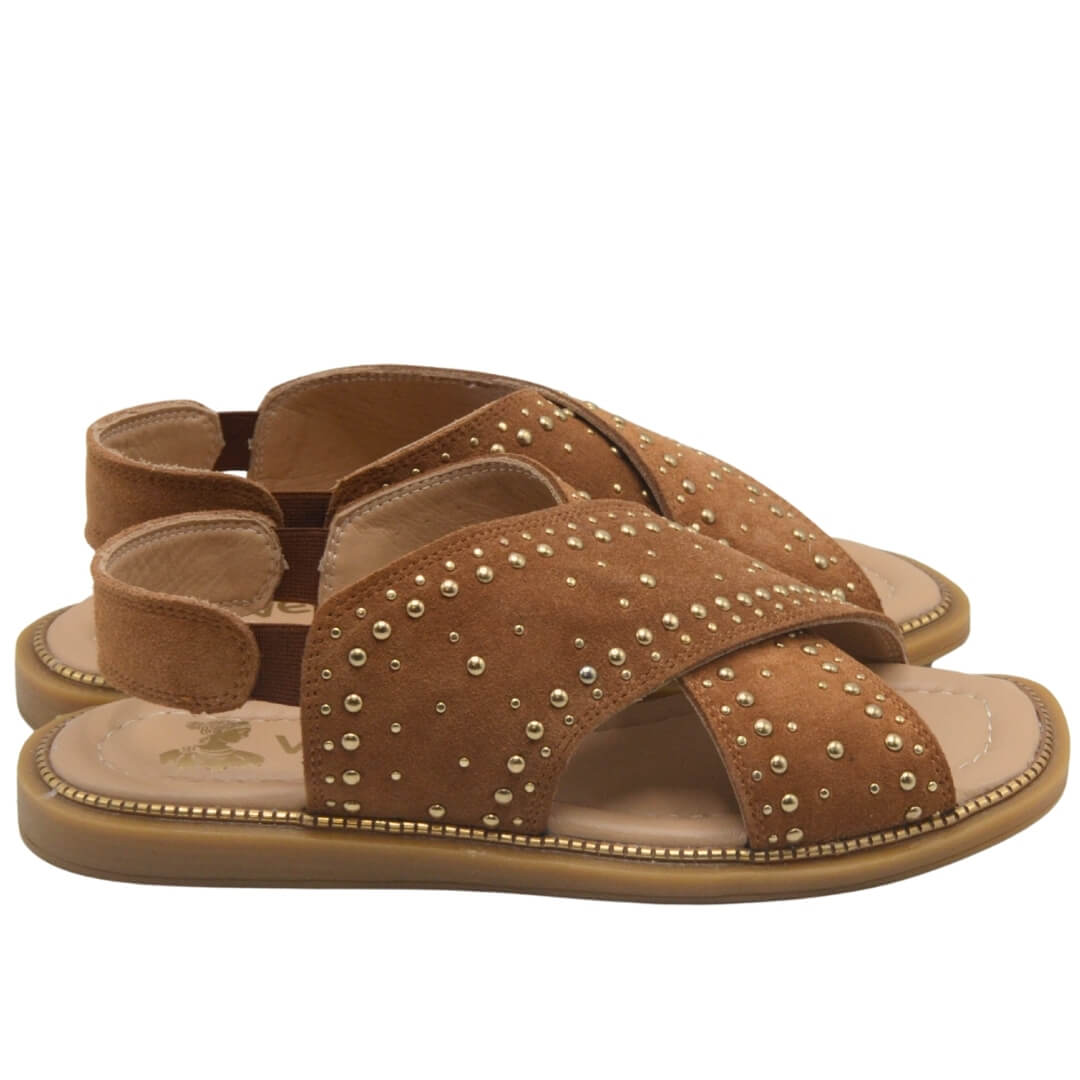 Kadın Süet Deri Taba Espadril Sandalet 2512204Y - Thumbnail
