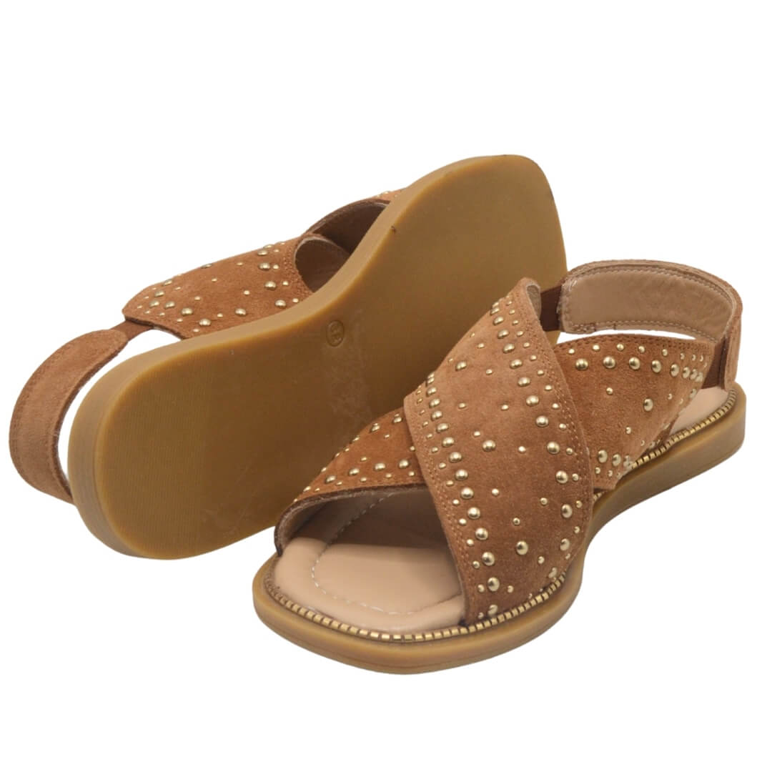 Kadın Süet Deri Taba Espadril Sandalet 2512204Y