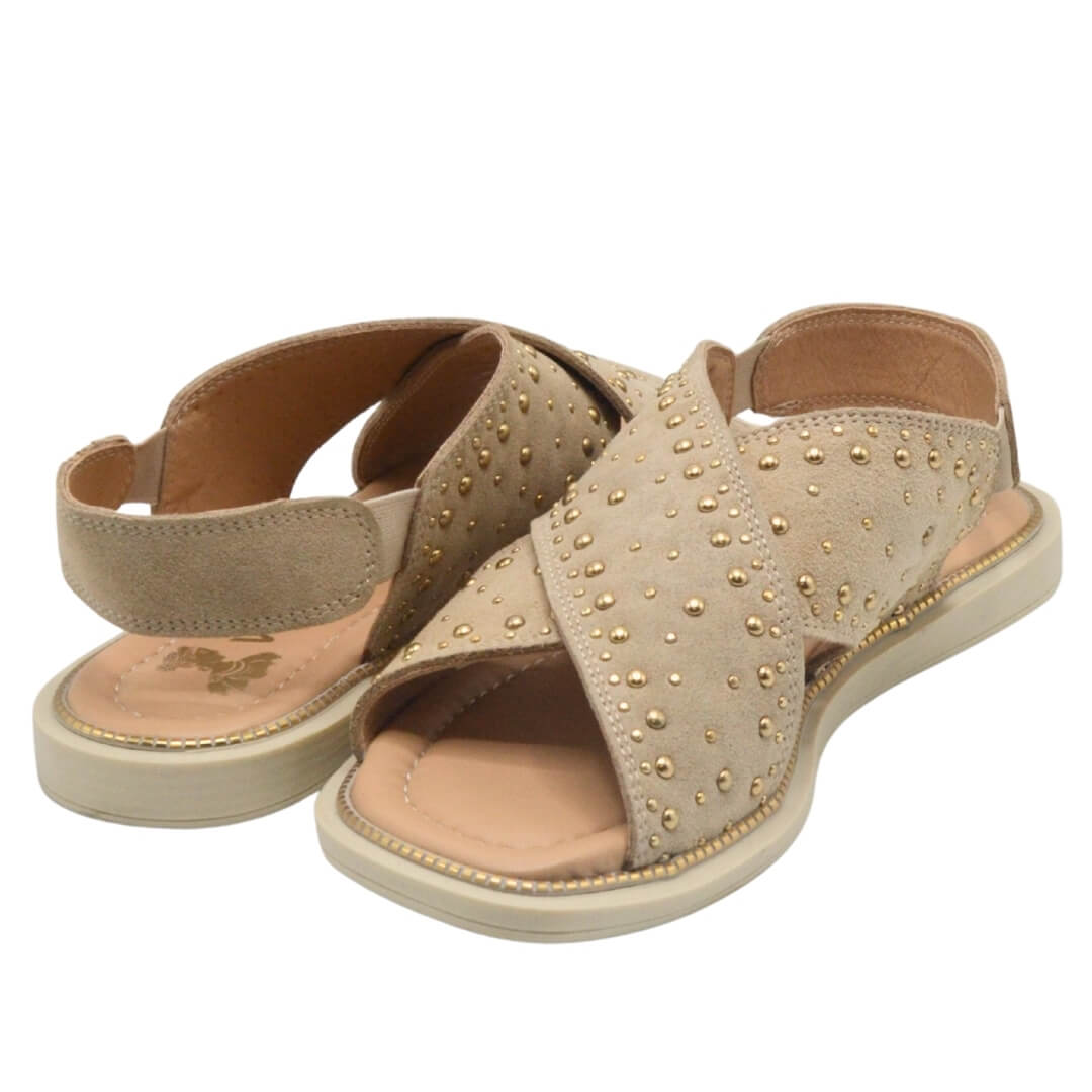 Kadın Süet Deri Taş Espadril Sandalet 2512204Y