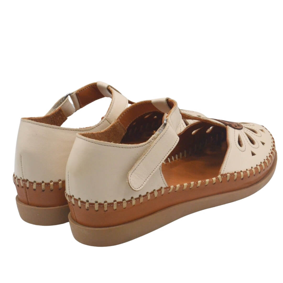Kadın Comfort Deri Sandalet Bej 18793505Y