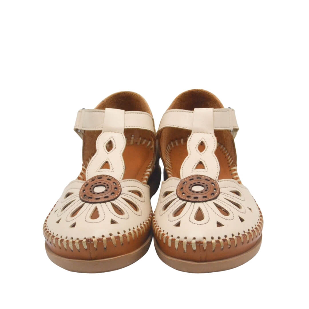 Kadın Comfort Deri Sandalet Bej 18793505Y